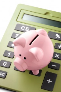 piggy bank on calculator