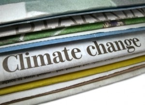 climate change headline in newspaper