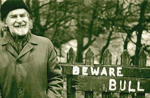 Basil Bunting beside the River Rawthey, Cumbria, 1980. Photograph © Jonathan Williams, 1994, 1998
